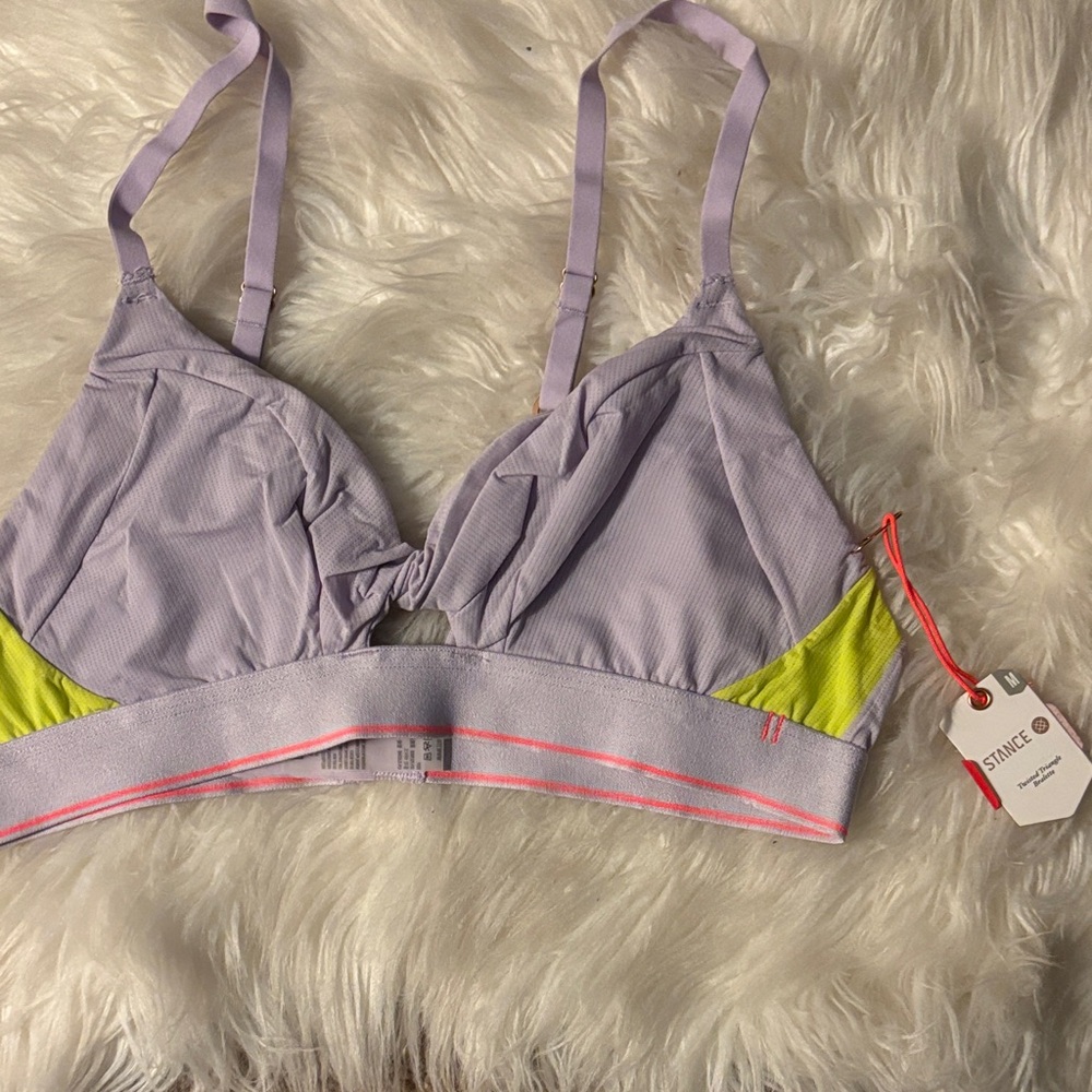 Stance Lavender and Neon Yellow Bra